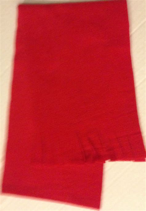 Red Fleece Scarf 8 Wide X 60 Long Handmade Etsy Uk