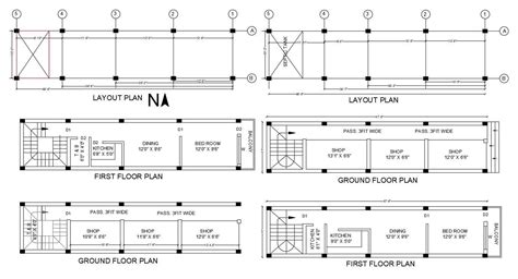 Shop With 1 Bhk House Plan Autocad File Cadbull