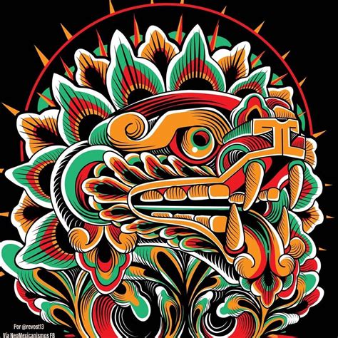 Quetzalcoatl Logo Arte Azteca Figuras Aztecas Obras De Arte Mexicano