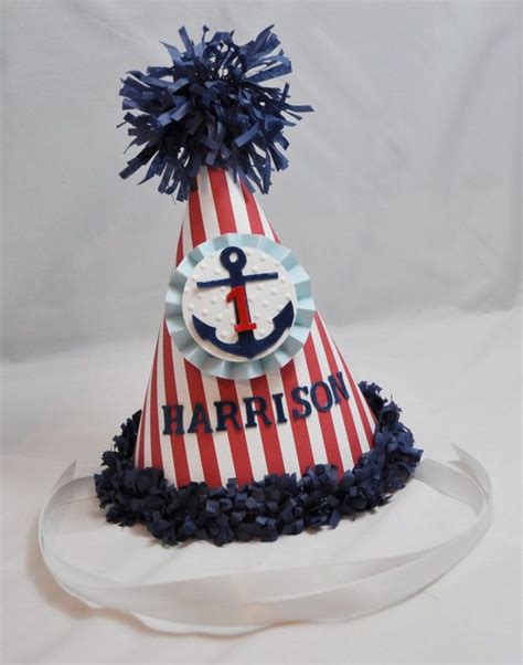 1st Birthday Nautical Party Hat Boy By Cardsandmoorebyterri 1350