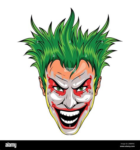 Joker Vector Illustration Of A Funny Scary Smile Razy Clown Mask