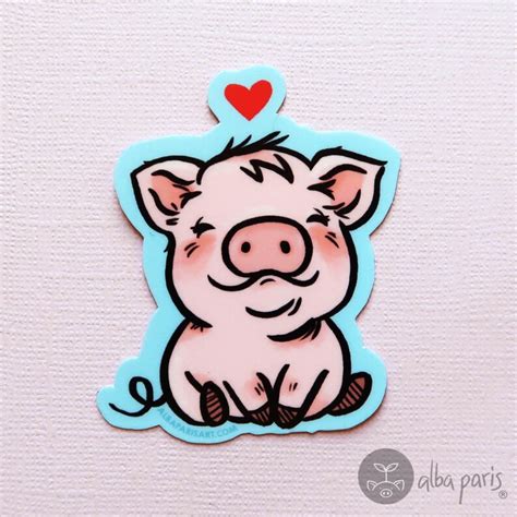 Love Pigs Sticker Pigs Sticker Cute Pig Vegan Sticker Etsy