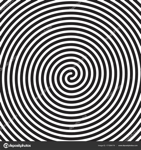 Hypnotic Circles Abstract White Black Vector Spiral Swirl Optical