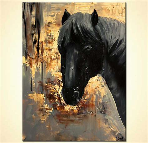 Painting For Sale Abstract Painting Of Black Horse Head 5918