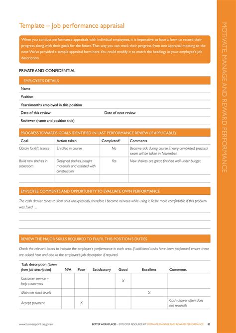 performance review form examples   examples