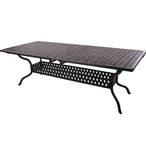 Darlee Series 30 120x42 Inch Cast Aluminum Patio Extension Dining Table