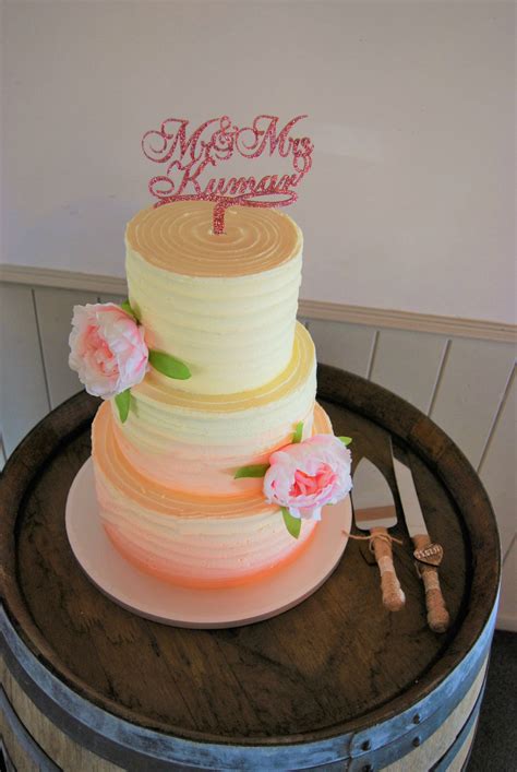 Blush Ombre Wedding Cake 595 Temptation Cakes Temptation Cakes