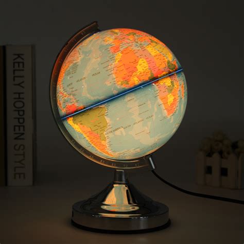 Electronic Illuminated Blue Ocean World Earth Globe Rotating Night