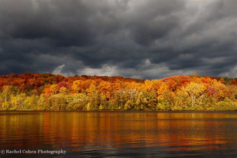 Storm Michigan Storms Autumn Fall Foliage Huron River Reflections