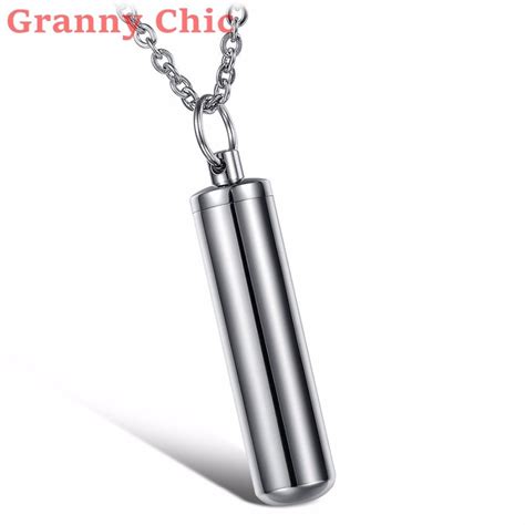 Granny Chic New Arrival Silver 316l Stainless Steel Keepsake Bullet Pendants Necklace Fashion