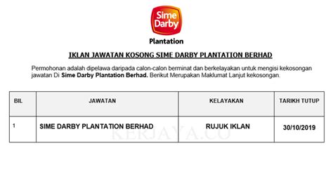Sime darby oils, as downstream for sime darby plantation, manufactures, sells operational office: Sime Darby Plantation Berhad • Kerja Kosong Kerajaan