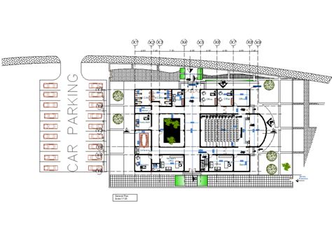 A Administration Building Working Plan Detail Dwg File Cadbull