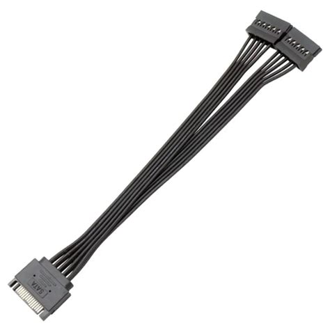 15 Pin Male To Dual Female Sata Power Splitter Adapter Cable 18AWG