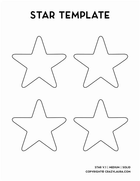 Free Star Template And Stencil Cutout Printable Star Template