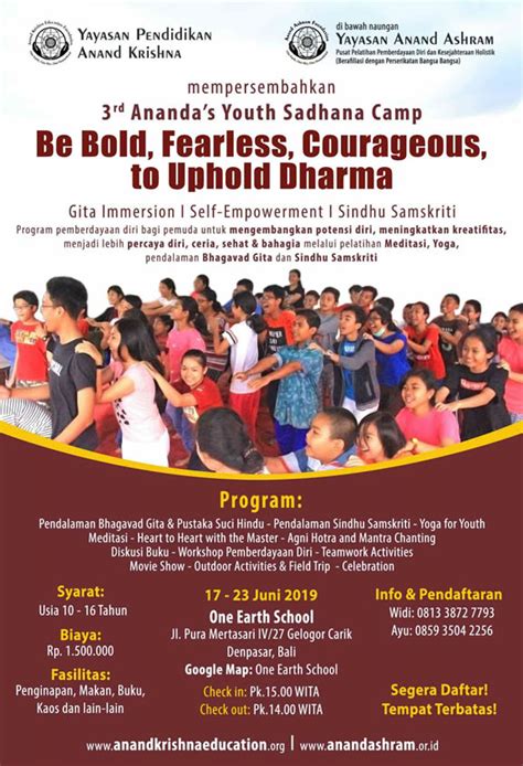 Anandas Youth Sadhana Camp 2019 One Earth School Schooling For