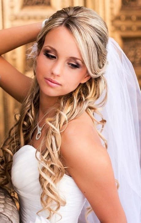 Long Bridal Hairstyles With Veil