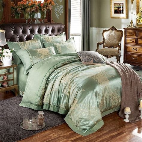 Dark Sage Bedding Bedspread Bedroom Sets Bed Linens Luxury Gold