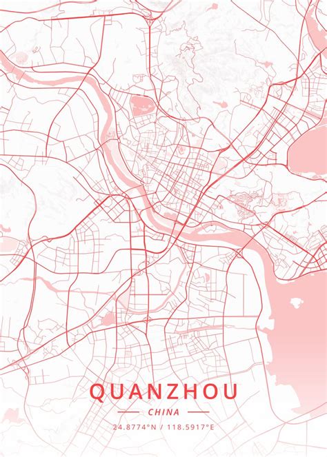 Quanzhou China Poster By Designer Map Art Displate