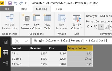 Power Bi Tutorial When To Use Calculated Columns And Measures