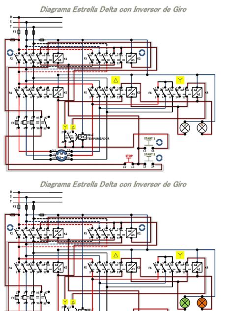 Diagrama Estrella Delta Con Inversor De Giro Clima Severo Y