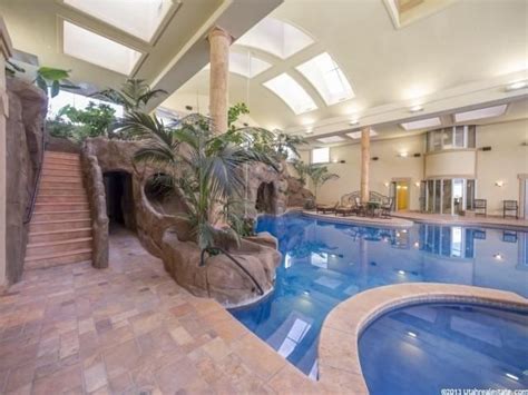 Indoor Swimming Pool With Slides Water Fall Dressing Rooms With