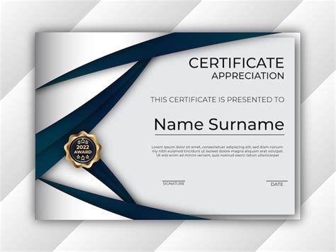 Certificado De Plantilla De Diseño De Apreciación Vector Premium