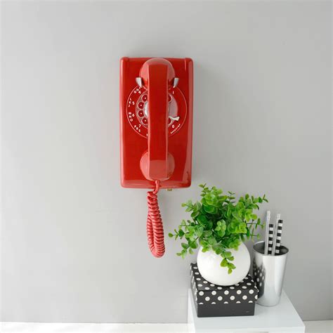 Rotary Wall Phone Red Rotary Wall Telephone Working Rotary Etsy