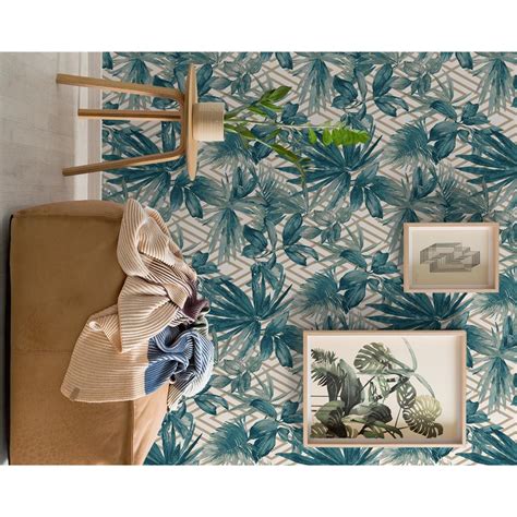 Grandeco Life Forage Palm Wallpaper 156001 Teal