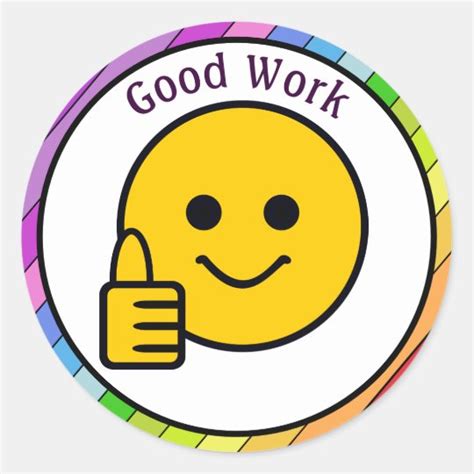 Thumbs Up Face Good Work Classic Round Sticker