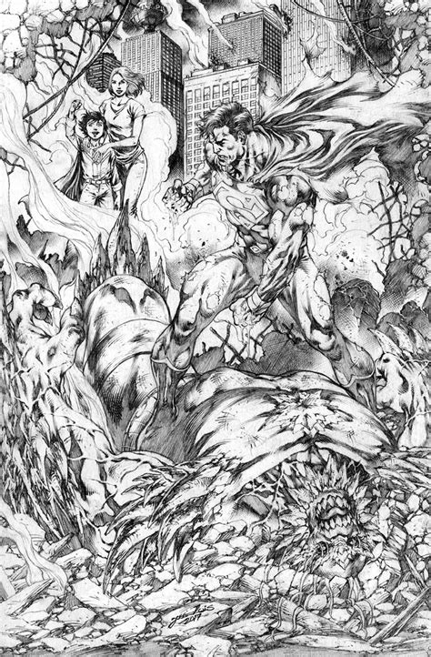 Superman Vs Doomsday By Jose Luis Comic Art Sketch Superman Art