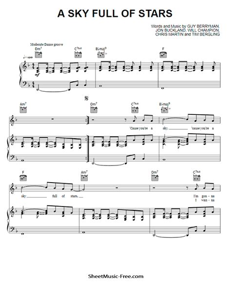 Download A Sky Full Of Stars Sheet Music Pdf Coldplay Download