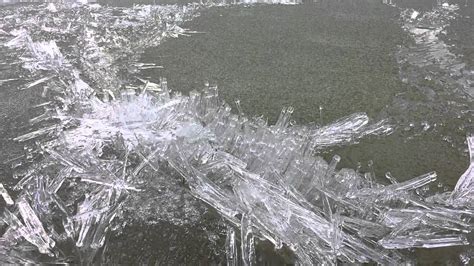 Ice Crystals Form When Frozen Lake Melts Youtube