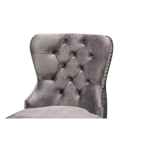Baxton Studio Howell Modern Transitional Grey Velvet Upholstered And