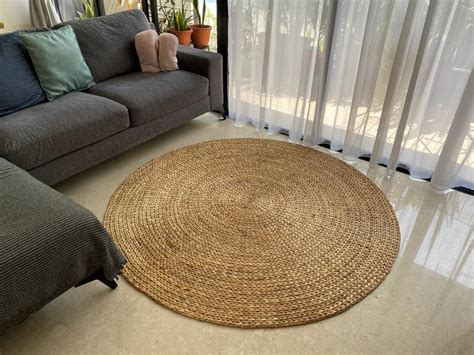 Rattan Round Rug 180cm Furniture And Home Living Home Decor Carpets
