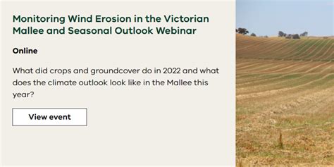 Monitoring Wind Erosion In The Victorian Mallee And Seasonal Outlook