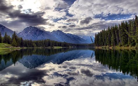 Download Wallpaper Johnson Lake Banff National Park Canada Free