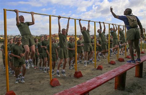 Men And Women At Marine Boot Camp Will Continue Training