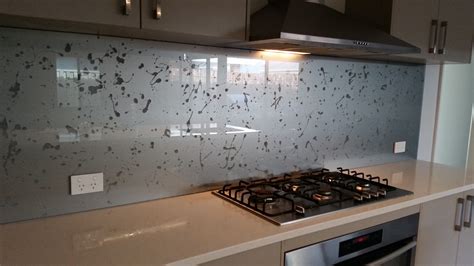 This Patterned Glass Splashback Is Called Meteor And Works Best With Metallic Colours The