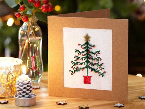 You can even greet a whole bunch of people at the same time by posting your christmas card on social media, where all your friends can enjoy it. How to make a cross stitch Christmas tree card