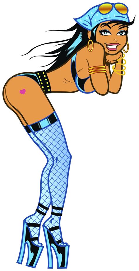 Pinup Girl In Leather Sticker Decal Cartoon Character Sexy