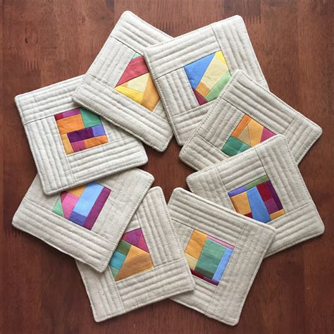 Jewel Box Coasters Quilted Coasters Placemats Patterns Scrap Fabric