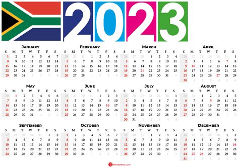 2023 Calendar South Africa With Public Holidays Printable Get