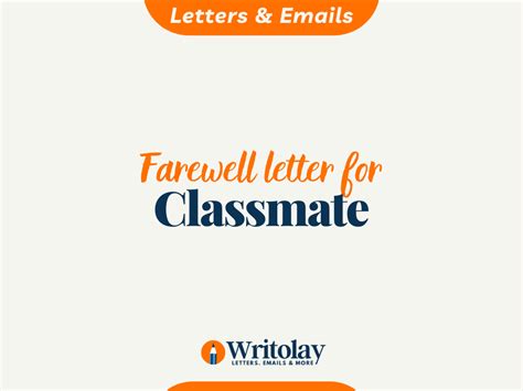 Classmate Farewell Letter Template Photos