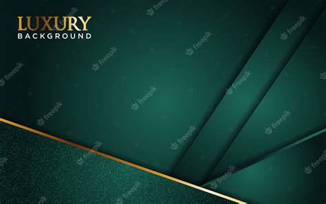 Premium Vector Luxury Dark Green Background With Golden Line