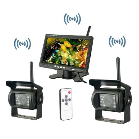 7 With Monitor Wireless Dual Backup Cameras Parking Assistance Night