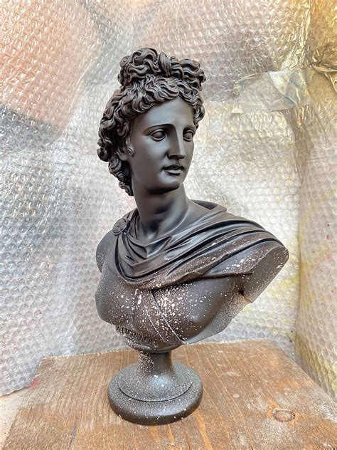 Apollo Belvedere Greek Black Bust Sculpture Greek Statue 32cm Etsy