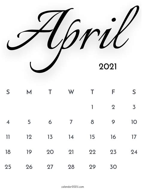 Calendar Apr 2021 March 2021 Calendar Calligraphy