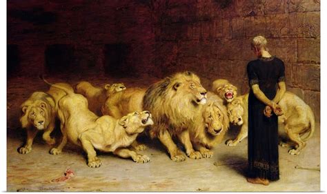 Poster Print Wall Art Entitled Daniel In The Lions Den