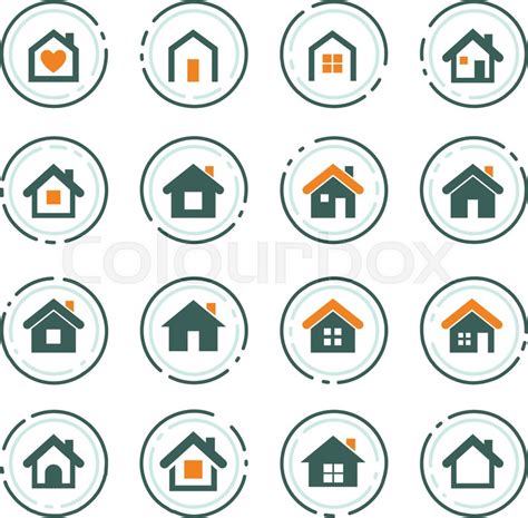 Houses Icon Set For Web Sites And User Stock Vector Colourbox