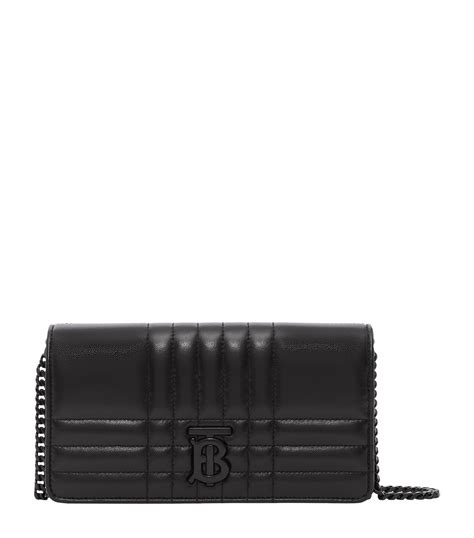 Womens Burberry Black Leather Lola Chain Wallet Harrods Countrycode